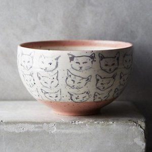 Collectible Leah Goren Cat Study Bowl (Used)